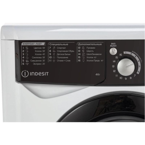 Стиральная машина Indesit MyTime EWUD 4105 BK CIS класс: A-10% загр.фронтальная макс.:4кг белый