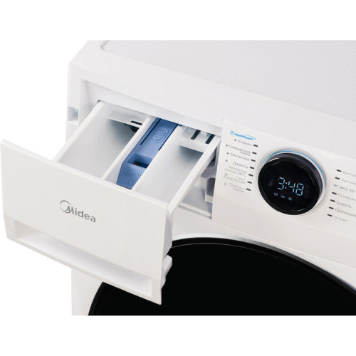 Cтиральная машина Midea/ Максимальная загрузка: 12 кг, Макс. Скорость отжима: 1400 об/мин., Инверторный мотор, Электронное управление + Дисплей, Программ: 18, габариты (ВхШхГ), мм: 850х595х595