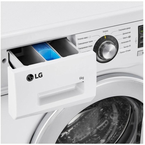 Стиральная машина LG Mega 2 Refresh F1096ND3 класс: A загр.фронтальная макс.:6кг белый инвертер