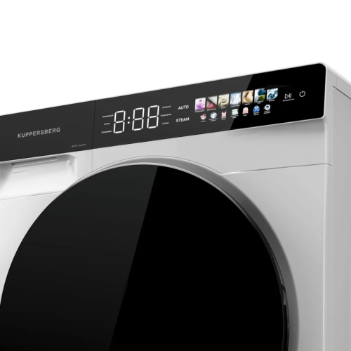 Стиральная машина KUPPERSBERG/ Стиральная машина KUPPERSBERG, High-Tech, загрузка 12 кг, 16 программ, 1200 об/мин. сенсорное управление, инверторный двигатель, функция пара, отложенный старт, самодиагностика, блокировка от детей, энергоэффективность А+++,