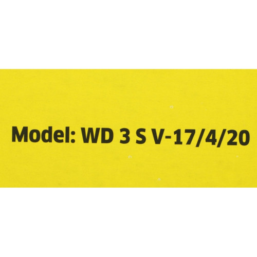 Строительный пылесос Karcher WD 3 S V-17/4/20 1000Вт (уборка: сухая/сбор воды) желтый Строительный пылесос Karcher WD 3 S V-17/4/20 1000Вт (уборка: сухая/сбор воды) желтый