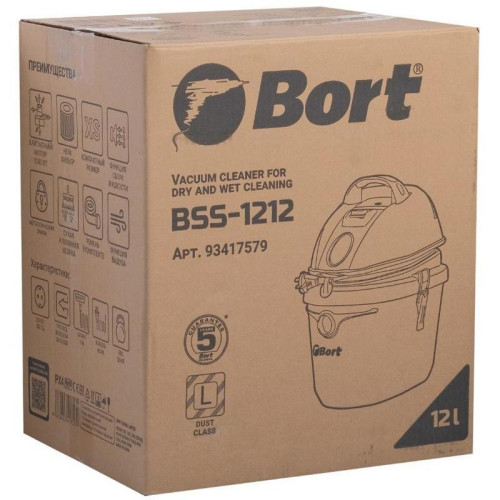 Строительный пылесос Bort BSS-1212 1200Вт (уборка: сухая/влажная) синий