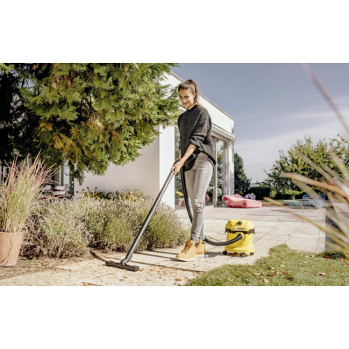 Строительный пылесос Karcher WD 2 Plus V-12/4/18 1000Вт (уборка: сухая/сбор воды) желтый