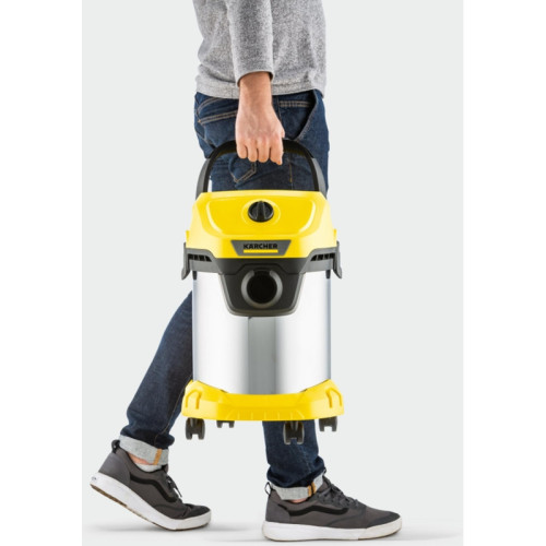 Строительный пылесос Karcher WD 3 S V-17/4/20 1000Вт (уборка: сухая/сбор воды) желтый Строительный пылесос Karcher WD 3 S V-17/4/20 1000Вт (уборка: сухая/сбор воды) желтый