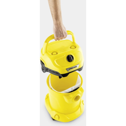 Строительный пылесос Karcher WD 2 Plus V-12/4/18 1000Вт (уборка: сухая/сбор воды) желтый