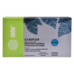 -/ Картридж струйный Cactus CS-B3P23A №727 фото черный (130мл) для HP DJ T920/T1500