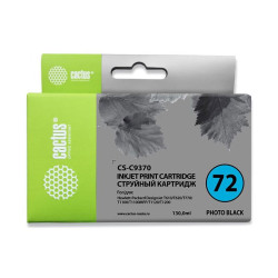 -/ Картридж струйный Cactus CS-C9370 №72 фото черный (130мл) для HP DJ T610/T620/T770/T1100/T1100/T1120