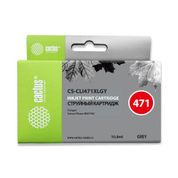 -/ Картридж струйный Cactus CS-CLI471XLGY серый (10.8мл) для Canon TS5040/MG5740/MG6840/MG7740