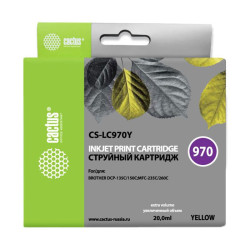 -/ Картридж струйный Cactus CS-LC970Y желтый (20мл) для Brother MFC-260c/235c/DCP-150c/135c