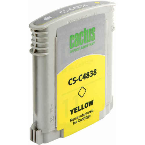 -/ Картридж струйный Cactus CS-C4838 №11 желтый (29мл) для HP BIJ 1000/1100/1200/2200/2300/2600/2800