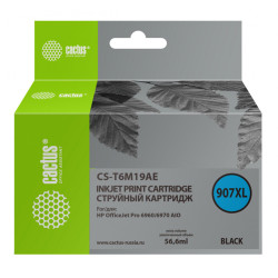 -/ Картридж струйный Cactus CS-T6M19AE №907XL черный (56.6мл) для HP OJP 6950/6960/6970