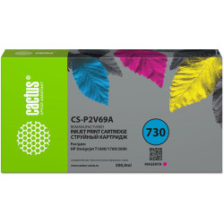 -/ Картридж струйный Cactus CS-P2V69A №730 пурпурный (300мл) для HP Designjet T1600/1700/2600
