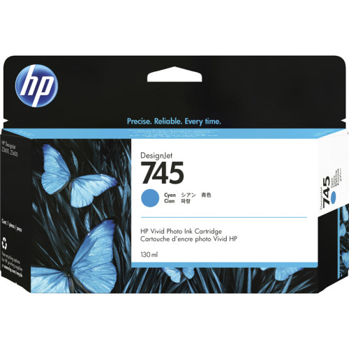 Картридж/ HP 745 130-ml Cyan Ink Cartridge