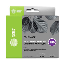 -/ Картридж струйный Cactus CS-LC980BK черный (16мл) для Brother DCP-145C/165C/MFC-250C/290C