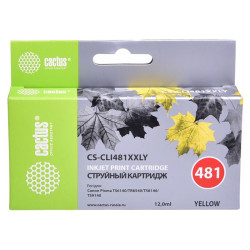 -/ Картридж струйный Cactus CS-CLI481XXLY желтый (12мл) для Canon Pixma TR7540/TR8540/TS6140/TS8140