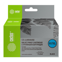 -/ Картридж струйный Cactus CS-L0R40AE 957XL черный (73мл) для HP OfficeJet 8210/8218/8720/8725/8730