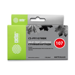 -/ Картридж струйный Cactus CS-PFI107MBK черный матовый (130мл) для Canon IP iPF670/iPF680/iPF685/iPF77