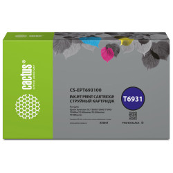 -/ Картридж струйный Cactus CS-EPT693100 T6931 черный (350мл) для Epson SureColor SC-T3000/T3070/T3200/