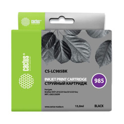 -/ Картридж струйный Cactus CS-LC985BK черный (15мл) для Brother DCPJ315W/DCPJ515W/MFCJ265W