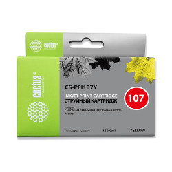 -/ Картридж струйный Cactus CS-PFI107Y желтый (130мл) для Canon IP iPF670/iPF680/iPF685/iPF770/iPF780/i