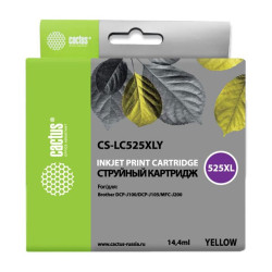 -/ Картридж струйный Cactus CS-LC525XLY желтый (14.4мл) для Brother DCP-J100/J105/J200
