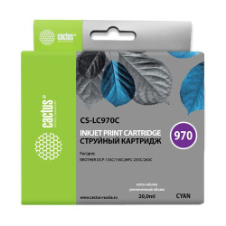 -/ Картридж струйный Cactus CS-LC970C голубой (20мл) для Brother DCP-135C/150C/MFC-235C/260C