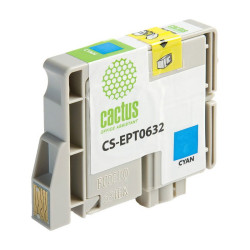-/ Картридж струйный Cactus CS-EPT0632 T0632 голубой (10мл) для Epson Stylus C67/C87/CX3700/CX4100/CX47