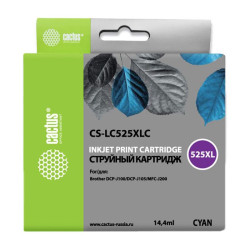 -/ Картридж струйный Cactus CS-LC525XLC голубой (14.4мл) для Brother DCP-J100/J105/J200