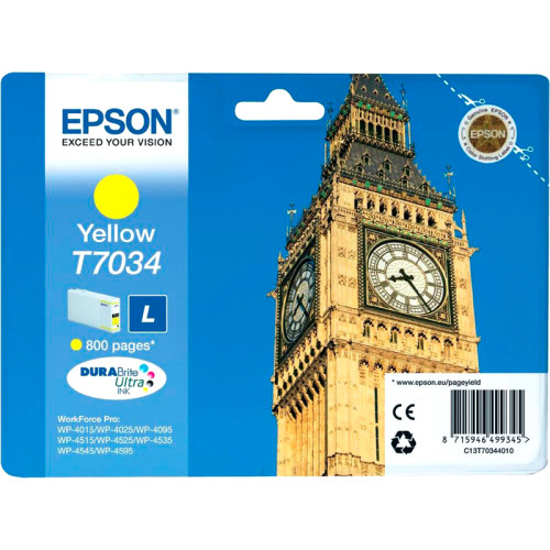 Картридж/ Epson WP 4000/4500 Series Ink L Cartridge Yellow 0.8k