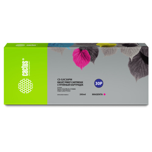 -/ Картридж струйный Cactus CS-SJIC30PM C33S020641 пурпурный (295мл) для Epson ColorWorks TM-C7500G