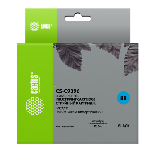 -/ Картридж струйный Cactus CS-C9396 №88 черный (72мл) для HP DJ Pro K550