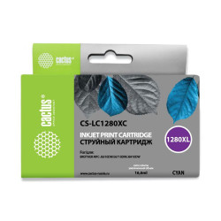 -/ Картридж струйный Cactus CS-LC1280XC голубой (16.6мл) для Brother MFC-J6510/6910DW