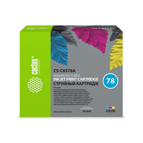 -/ Картридж струйный Cactus CS-C6578A №78 многоцветный (39мл) для HP DJ 916c/920/920c/920cvr/920cw/920c