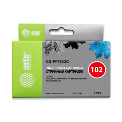 -/ Картридж струйный Cactus CS-PFI102C синий (130мл) для Canon IP iPF500/iPF600/iPF700/ MFP M40/iPF765/