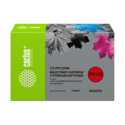 -/ Картридж струйный Cactus CS-PFI120M пурпурный (130мл) для Canon imagePROGRAF TM-200/TM-205/TM-300/TM