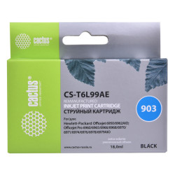 -/ Картридж струйный Cactus CS-T6L99AE №903(есть ограничения по прошивке) черный (21.6мл) для HP OJP 69