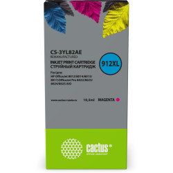 -/ Картридж струйный Cactus CS-3YL82AE 912XL пурпурный (10.5мл) для HP OfficeJet 8012/8014/8015/8017;Of