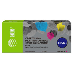 -/ Картридж струйный Cactus CS-EPT05A300 T05A3 пурпурный (215мл) для Epson WorkForce Pro WF-C878/C879