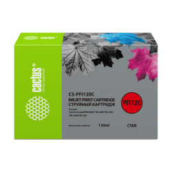 -/ Картридж струйный Cactus CS-PFI120C голубой (130мл) для Canon imagePROGRAF TM-200/TM-205/TM-300/TM-3