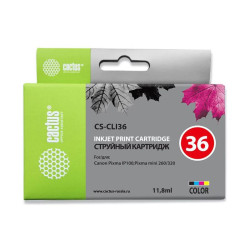 -/ Картридж струйный Cactus CS-CLI36 многоцветный (11.8мл) для Canon Pixma iP 100/ MiNi 260
