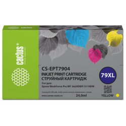 -/ Картридж струйный Cactus CS-EPT7904 79XL желтый (24мл) для Epson WorkForce WF-4630 Pro/WF-4640 Pro/W