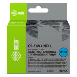 -/ Картридж струйный Cactus CS-F6V19XXL №123XL CS-F6V19XXL 123 XXL черный (1000стр.) (20мл) для HP Desk