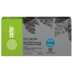 -/ Картридж струйный Cactus CS-C1Q12A №727 черный (300мл) для HP Designjet T920/T930/T1500/T1530