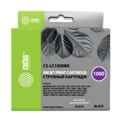 -/ Картридж струйный Cactus CS-LC1000BK черный (22.6мл) для Brother DCP 130C/330С/MFC-240C/5460CN