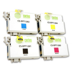 -/ Картридж струйный Cactus CS-EPT1285 T1285 черный/голубой/пурпурный/желтый набор (31мл) для Epson Sty