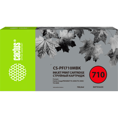 -/ Картридж струйный Cactus CS-PFI710MBK черный матовый (700мл) для Canon imagePROGRAF TX-2000/TX-3000/