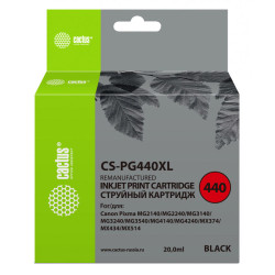 -/ Картридж струйный Cactus CS-PG440XL черный (20мл) для Canon Pixma MG2140/MG3140