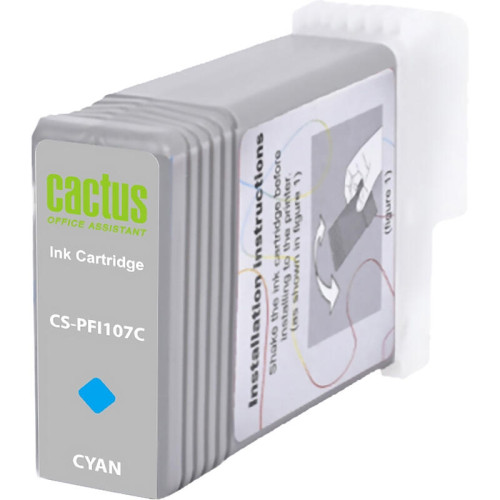 -/ Картридж струйный Cactus CS-PFI107C синий (130мл) для Canon IP iPF670/iPF680/iPF685/iPF770/iPF780/iP -/ Картридж струйный Cactus CS-PFI107C синий (130мл) для Canon IP iPF670/iPF680/iPF685/iPF770/iPF780/iP
