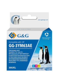 Струйный картридж G&G GG-3YM63AE 305XL многоцветный, 11.6 мл, для HP DeskJet 2320/2710/2720/2300