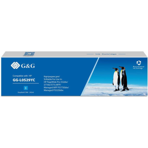 Струйный картридж G&G GG-L0S29YC 976YC голубой, 245 мл, для HP PW Pro 577/552/Enterprise 556/586